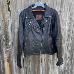 Black GENUINE leather jacket.